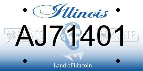 AJ71401 Illinois License Plate