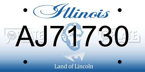 AJ71730 Illinois License Plate