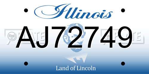 AJ72749 Illinois License Plate