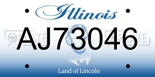AJ73046 Illinois License Plate