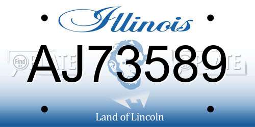 AJ73589 Illinois License Plate