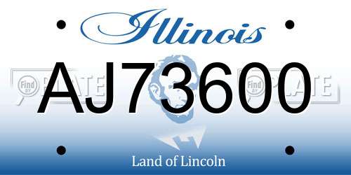 AJ73600 Illinois License Plate