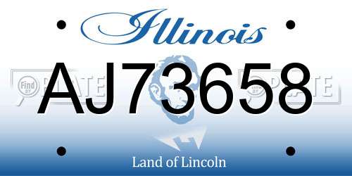 AJ73658 Illinois License Plate