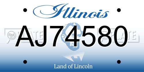 AJ74580 Illinois License Plate