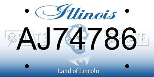 AJ74786 Illinois License Plate