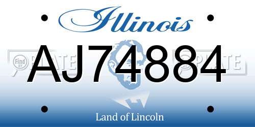AJ74884 Illinois License Plate