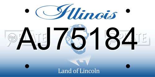 AJ75184 Illinois License Plate