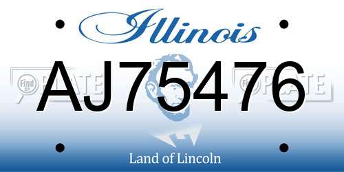 AJ75476 Illinois License Plate