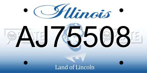 AJ75508 Illinois License Plate