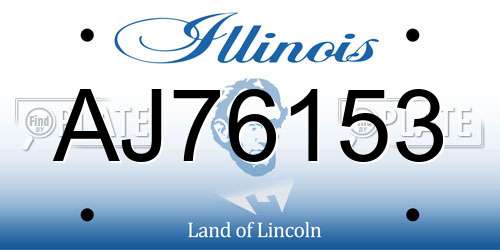 AJ76153 Illinois License Plate