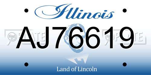 AJ76619 Illinois License Plate