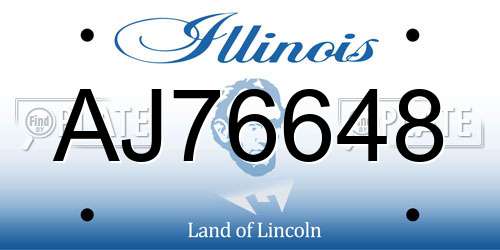 AJ76648 Illinois License Plate