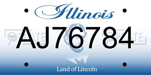 AJ76784 Illinois License Plate