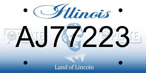 AJ77223 Illinois License Plate