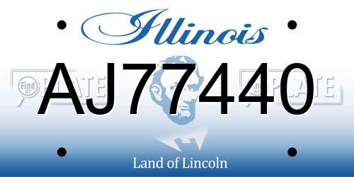 AJ77440 Illinois License Plate