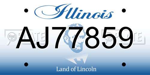 AJ77859 Illinois License Plate