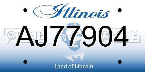 AJ77904 Illinois License Plate