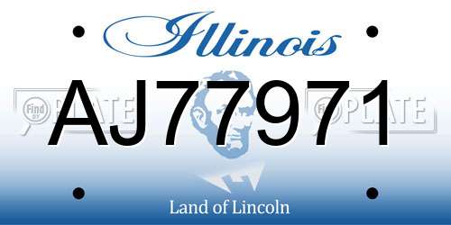 AJ77971 Illinois License Plate