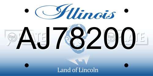 AJ78200 Illinois License Plate