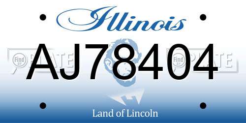 AJ78404 Illinois License Plate