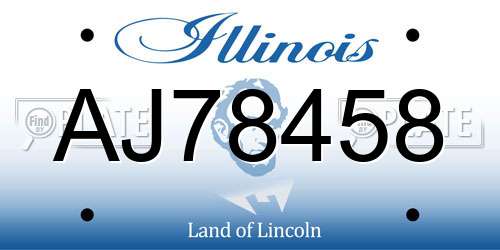 AJ78458 Illinois License Plate