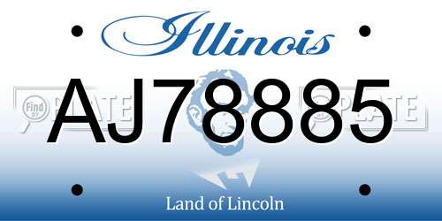 AJ78885 Illinois License Plate
