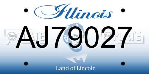 AJ79027 Illinois License Plate