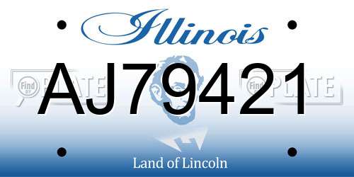 AJ79421 Illinois License Plate