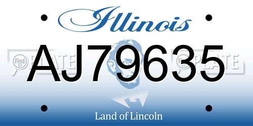 AJ79635 Illinois License Plate