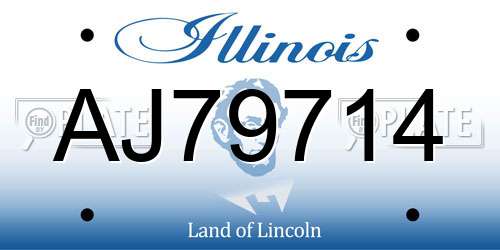 AJ79714 Illinois License Plate