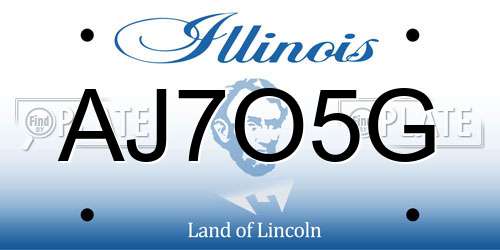 AJ7O5G Illinois License Plate