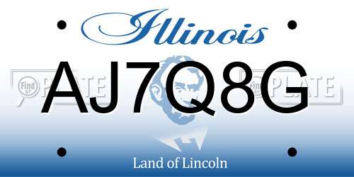 AJ7Q8G Illinois License Plate