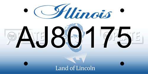 AJ80175 Illinois License Plate