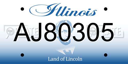 AJ80305 Illinois License Plate