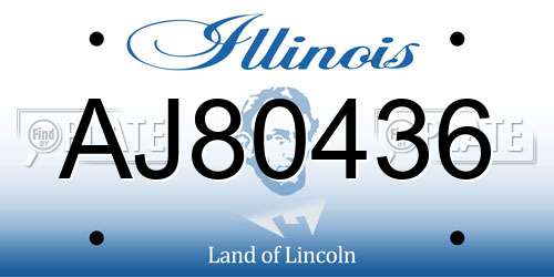 AJ80436 Illinois License Plate