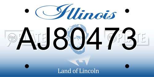 AJ80473 Illinois License Plate