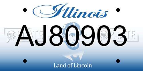 AJ80903 Illinois License Plate