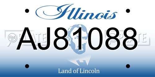 AJ81088 Illinois License Plate