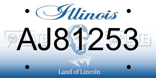 AJ81253 Illinois License Plate