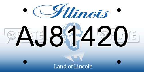 AJ81420 Illinois License Plate