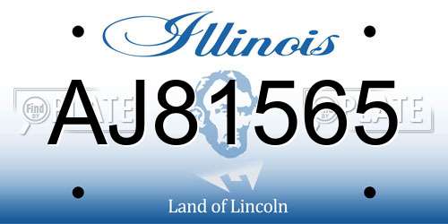 AJ81565 Illinois License Plate