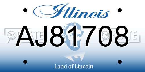AJ81708 Illinois License Plate