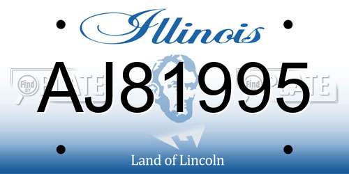 AJ81995 Illinois License Plate