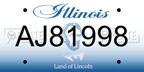 AJ81998 Illinois License Plate