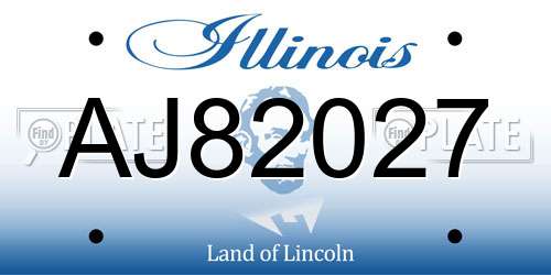 AJ82027 Illinois License Plate