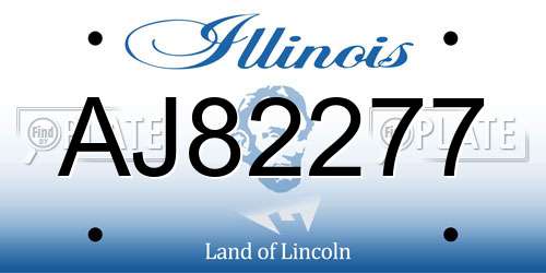 AJ82277 Illinois License Plate
