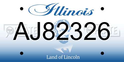 AJ82326 Illinois License Plate
