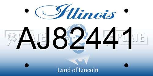 AJ82441 Illinois License Plate