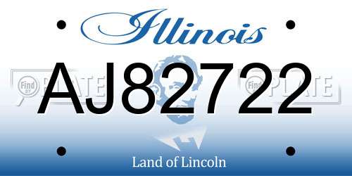 AJ82722 Illinois License Plate