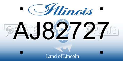 AJ82727 Illinois License Plate